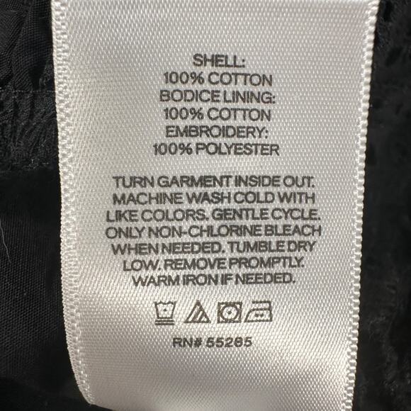 Express Off Shoulder Eyelet Ruffle Tank Top Size X-Small Black Open Back Tie - Picture 7 of 8